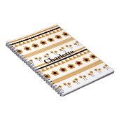 Rand Streep Bloem Driehoek Boho Patroon Notitieboek (Rechterzijde)