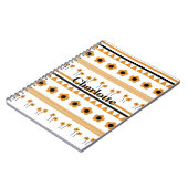 Rand Streep Bloem Driehoek Boho Patroon Notitieboek (Linkerzijde)