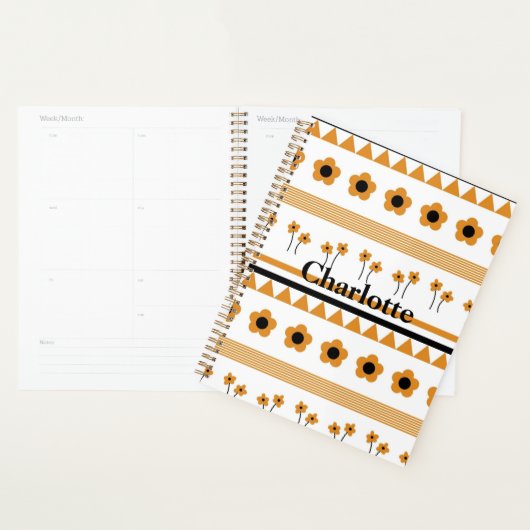 Rand Streep Bloem Driehoek Boho Patroon Planner (Display)