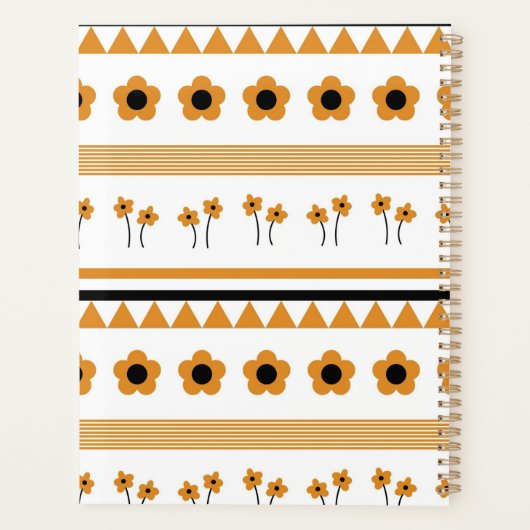 Rand Streep Bloem Driehoek Boho Patroon Planner (Achterkant)