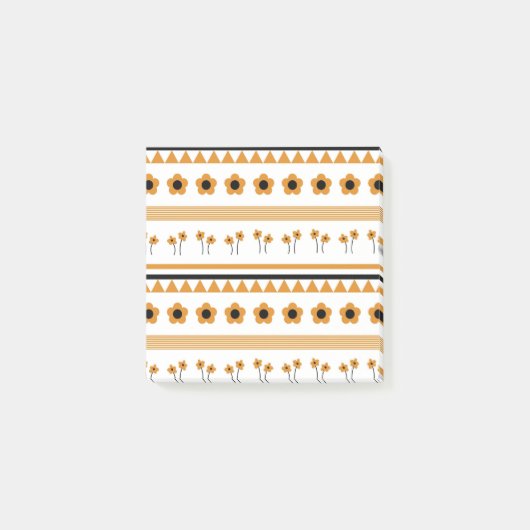 Rand Streep Bloem Driehoek Boho Patroon Post-it® Notes (Voorkant)