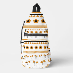 Rand Streep Bloem Driehoek Boho Patroon Sling Bag