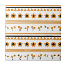 Rand Streep Bloem Driehoek Boho Patroon