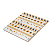 Rand Streep Bloem Driehoek Boho Patroon Tegeltje (Zijkant)