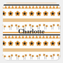 Rand Streep Bloem Driehoek Boho Patroon