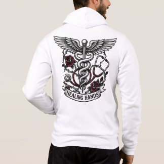 Rand Tattoo Verpleegster Schedel & Genezende Hande Hoodie