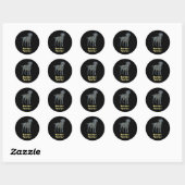 Rand Terrier Dog Yellow & Black Grid Line Ronde Sticker (Vel)