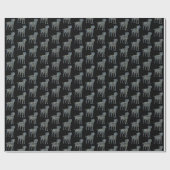 Rand Terrier Dog Yellow & Black Grid Line Wrappi Cadeaupapier (Vlak)