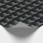 Rand Terrier Dog Yellow & Black Grid Line Wrappi Cadeaupapier (Hoek)