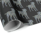 Rand Terrier Dog Yellow & Black Grid Line Wrappi Cadeaupapier (Rol Hoek)