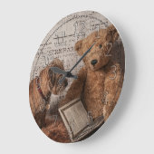 Rand Terrier en Teddy Bear Reading, klok (Hoek)