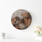 Rand Terrier en Teddy Bear Reading, klok (Huis)
