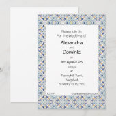 Rand van de blauwe, gele en witte tegel kaart (Voorkant / Achterkant)