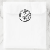 Rand van de rijstkorrel ronde sticker (Tas)