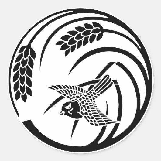 Rand van de rijstkorrel ronde sticker (Voorkant)