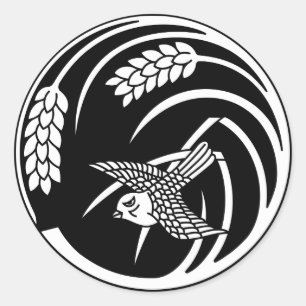 Rand van de rijstkorrel ronde sticker