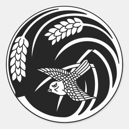 Rand van de rijstkorrel ronde sticker (Voorkant)