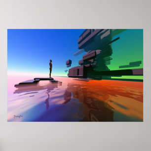 Rand van de waarneming - surrealistische kunstafdr poster