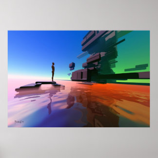 Rand van de waarneming - surrealistische kunstafdr poster