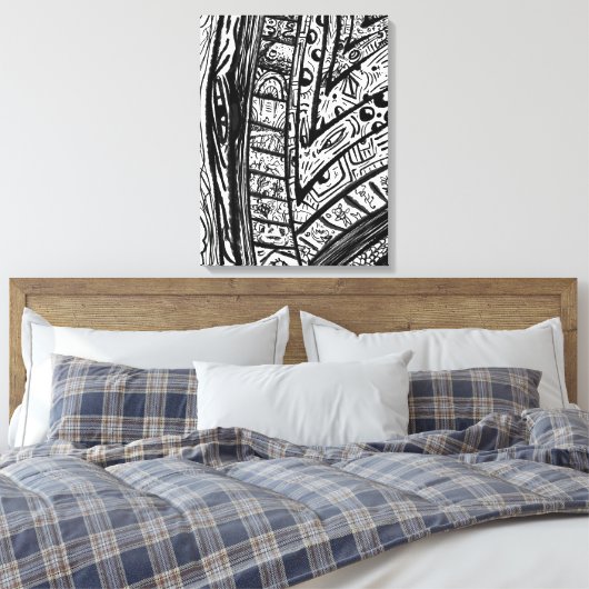 Rand van een blad canvas afdruk (Insitu (Slaapkamer))