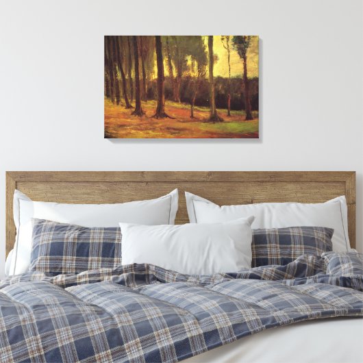 Rand van een hout van Vincent van Gogh Canvas Afdruk (Insitu (Slaapkamer))