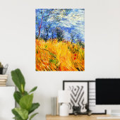 Rand van een Wheat Field met papavers Poster (Thuiskantoor)