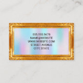 Rand van goud Lijst | Holografische gradiënt Visitekaartje (Achterkant)