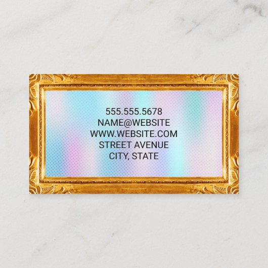 Rand van goud Lijst | Holografische gradiënt Visitekaartje (Achterkant)