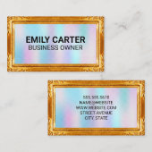 Rand van goud Lijst | Holografische gradiënt Visitekaartje (Voorkant / Achterkant)