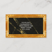 Rand van goud Lijst | Zwarte marmeren achtergrond Visitekaartje (Achterkant)