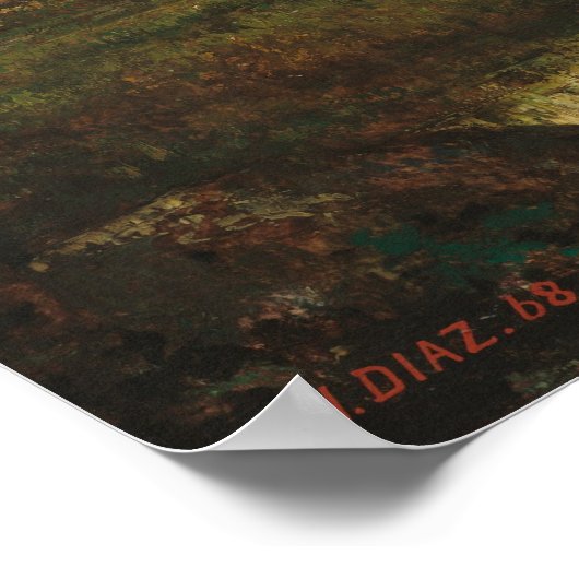 Rand van het bos - Diaz de la Peña Fine Art Poster (Hoek)