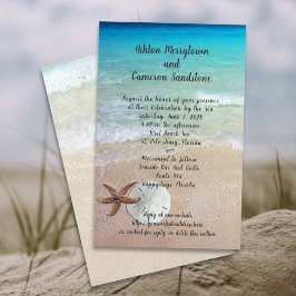 Rand van het Zee Wedding Sand Dollar Uitnodiging