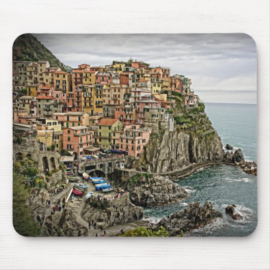 Rand van Italië - Manarola - Mousepad Muismat (Voorkant)