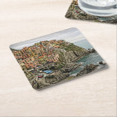 Rand van Italië - Manarola - Square Onderzetter (Schuin)
