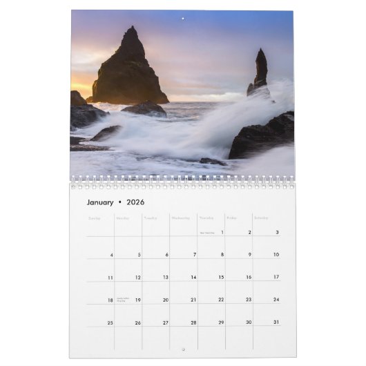 Rand van Night Twilight-agenda Kalender (Jan 2026)