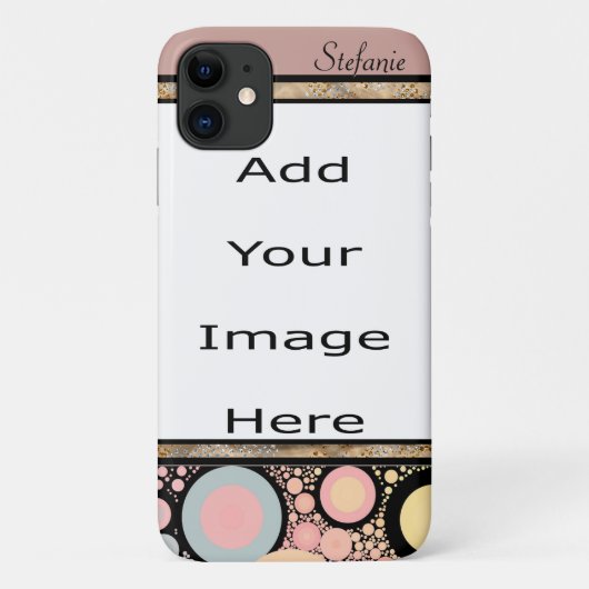 Rand van rand van afdruk en zwarte cirkel Case-Mate iPhone case (Achterkant)