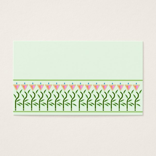 Rand van tulpbloemen visitekaartjes (Voorkant)