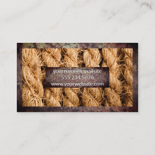 rand van verroest metaal | Touwachtergrond Visitekaartje (Achterkant)