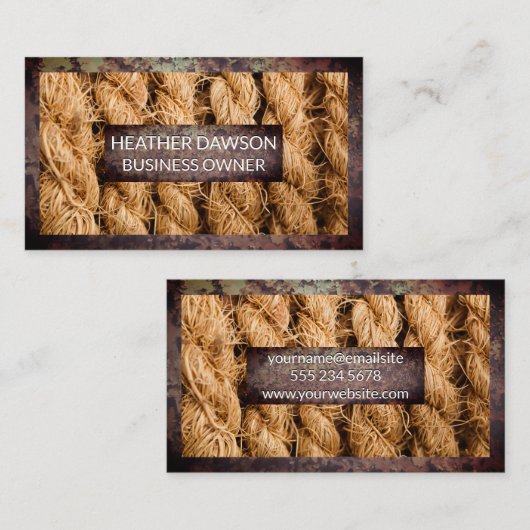 rand van verroest metaal | Touwachtergrond Visitekaartje (Voorkant / Achterkant)