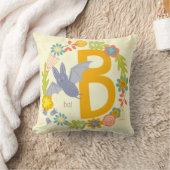 Rand van wilde bloemen Geel rood alfabet letter B Kussen (Deken)