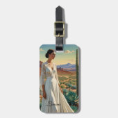 Rand van zuivering - Vrouw in een dessert Bagagelabel (Voorkant verticaal)