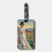 Rand van zuivering - Vrouw in een dessert Bagagelabel (Achterkant verticaal)