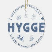 Rand zelf w. Hygge (Donkerblauwe tekst) Keramisch Ornament (Links)