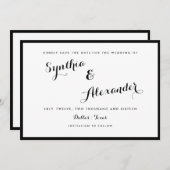 Rand zwart en wit Modern sparen de Datum Kaart (Voorkant / Achterkant)