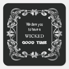 rand zwart halloween klein vierkante sticker