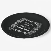  rand zwarte halloween papieren bordje (Gekanteld)