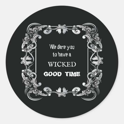  rand zwarte halloween ronde sticker (Voorkant)