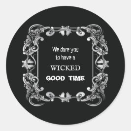 rand zwarte halloween ronde sticker