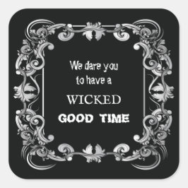  rand zwarte halloween vierkante sticker