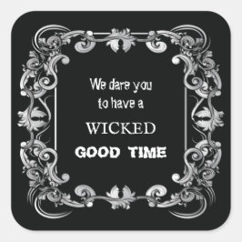 rand zwarte halloween vierkante sticker